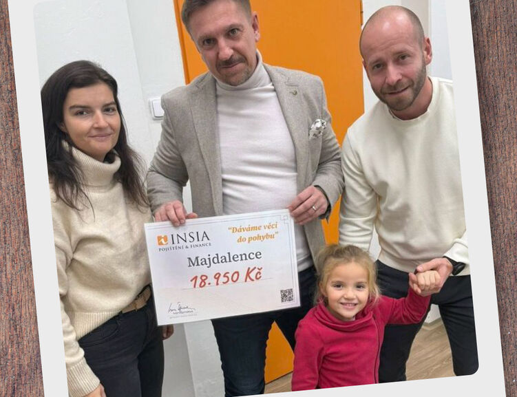 Částku ve výši 18.950 Kč předal mamince malé Majdalence pan Martin Kouřil. 