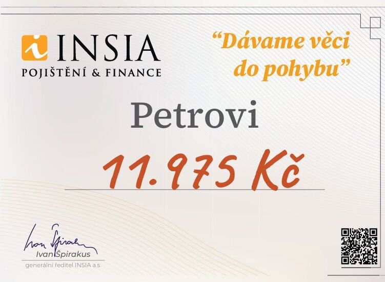 Číslo transparentního účtu: 6050653023/0800